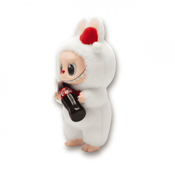 3-4 view Labubu x Coca-Cola Vinyl Plush