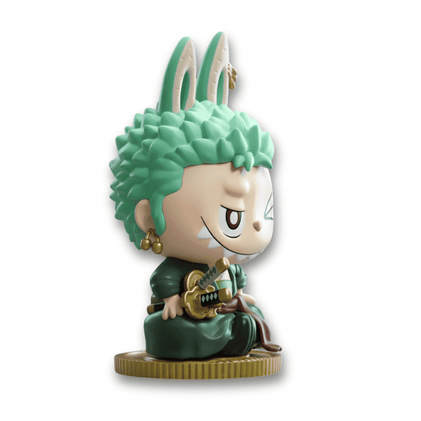 3-4 view Labubu x One Piece Roronoa Zoro Figure