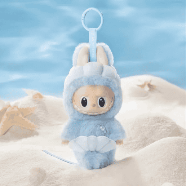 Labubu Hide and Seek Keychain in action