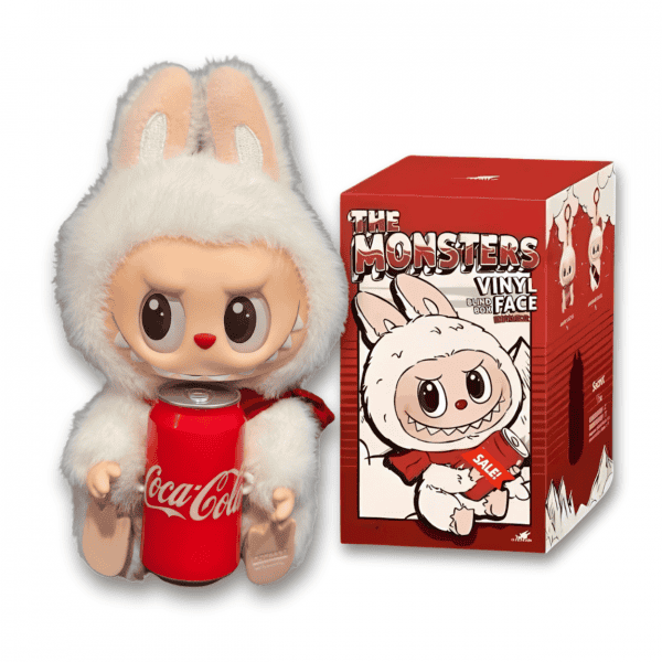 Labubu x Coca-Cola Happy Factor Plush and box
