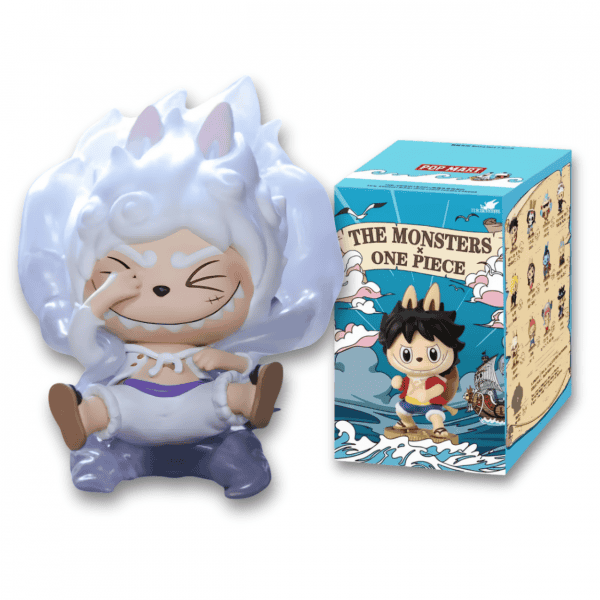 Labubu-x-One-Piece-Luffy-Gear-5-Figure and box