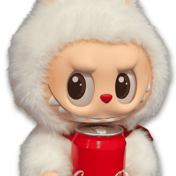 zoom face Labubu x Coca-Cola Happy Factor Plush