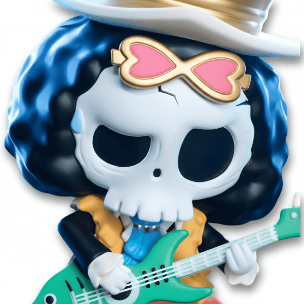 zoom face Labubu x One Piece _ Brook Figure